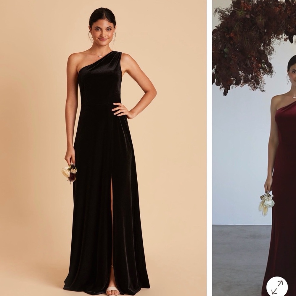 Birdy Grey Velvet Black One Shoulder Dress